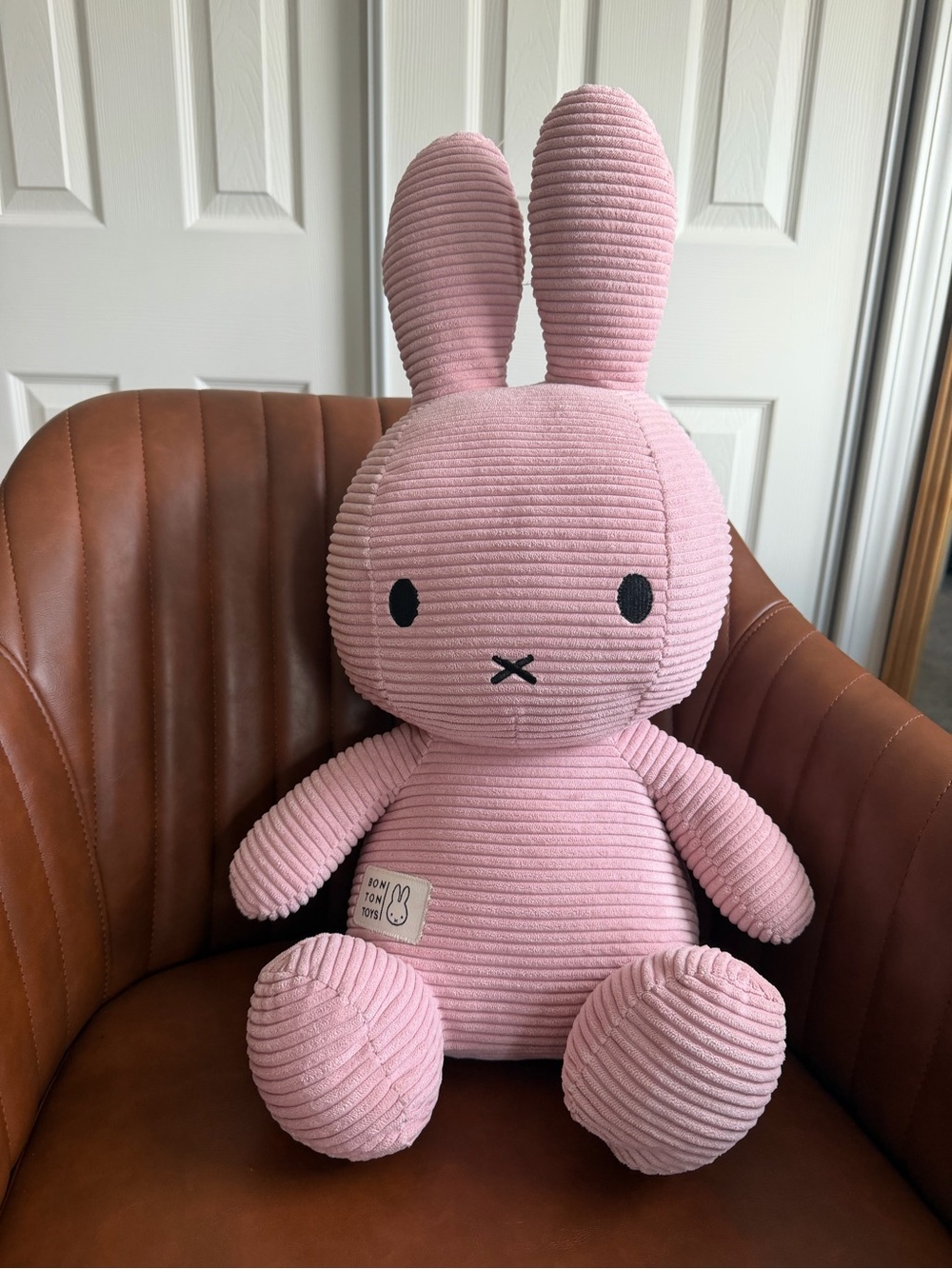 Miffy Pink Corduroy Bunny Plush Toy - Soft Kids Stuffed Animal 20”